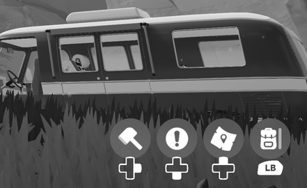 Brightness only, in greyscale: every blade of grass and icon edge is sharp.